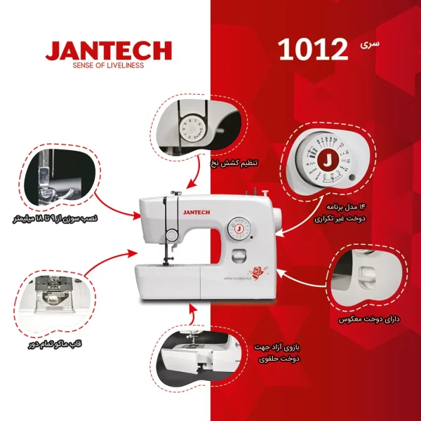 ایفوگرافی چرخ خیاطی 1012 JANTECH