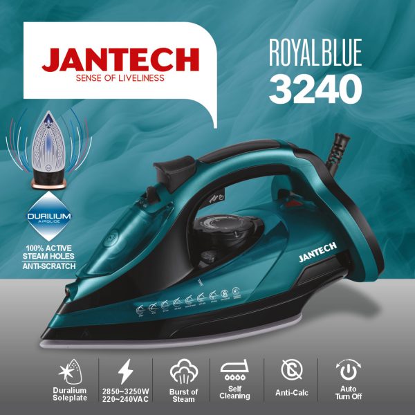 اینفوگرافی اتو بخار پروگلاید جانتک مدل ROYAL BLUE 3240 JANTECH